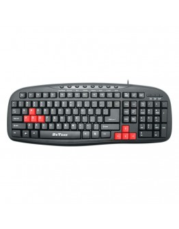 Мултимедийна клавиатура DeTech DE6090, USB, Черен - 6090