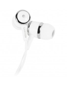 CANYON Stereo earphones with microphone, White