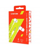 CANYON Stereo earphones with microphone, White