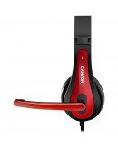 CANYON PC headset HSC-1 PC Mic Flat 2m Black Red