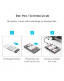 Orico външна кутия за диск Storage - Case - 2.5 inch 5Gbps Type-C Transparent - 2139C3-G2-CR-EP