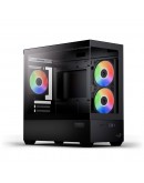 AeroCool кутия Case mATX - P300D Digi-G-BK-v1 - Digital Display, USB-C, 3 x 120 mm A-RGB