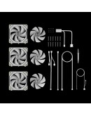 Gamdias Комплект вентилатори Fan Pack 3-in-1 3x120mm - AEOLUS P2-1203 White, Swappable Fan Blades (Reverse Fan Blades Included), Daisy-Chain, Infinity Mirror