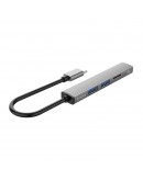 Orico хъб USB3.0/2.0 HUB 3 port + card reader TYPE C, Aluminum - AH-12F-GY
