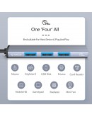 Orico хъб USB3.0/2.0 HUB 4 port - Type-C input - AH-13-GY