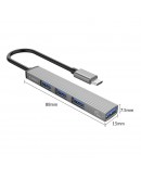 Orico хъб USB3.0/2.0 HUB 4 port - Type-C input - AH-13-GY