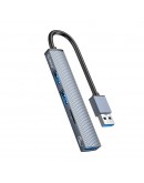 Orico хъб USB3.0/2.0 HUB 3 port + card reader, Aluminum - AH-A12F-GY