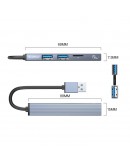 Orico хъб USB3.0/2.0 HUB 3 port + card reader, Aluminum - AH-A12F-GY