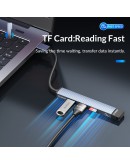 Orico хъб USB3.0/2.0 HUB 3 port + card reader, Aluminum - AH-A12F-GY