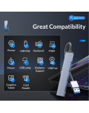 Orico хъб USB3.0/2.0 HUB 4 port, Aluminum - AH-A13-GY