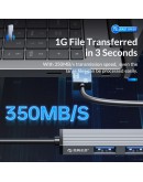 Orico хъб USB3.0/2.0 HUB 4 port, Aluminum - AH-A13-GY