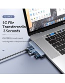 Orico хъб USB3.0/2.0 HUB 3 port TYPE C, Aluminum - AH-W13-GY