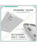 Ajazz геймърска механична клавиатура Gaming Mechanical Keyboard AK820 - AS Red Switch [Linear] (English US), Gray White, White Light