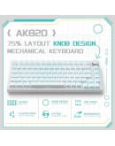 Ajazz геймърска механична клавиатура Gaming Mechanical Keyboard AK820 - Blue Switches [Tactile] (English US), White, Blue Light