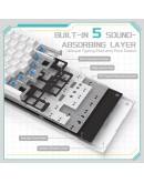 Ajazz геймърска механична клавиатура Gaming Mechanical Keyboard AK820 - Blue Switches [Tactile] (English US), White, Blue Light