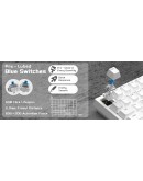 Ajazz геймърска механична клавиатура Gaming Mechanical Keyboard AK820 - Blue Switches [Tactile] (English US), White, Blue Light