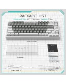 Ajazz геймърска механична клавиатура Gaming Mechanical Keyboard AK820 - Mille feuille Yellow Switches [Linear] (English US), White Gray, White Light