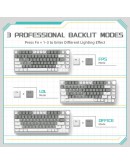 Ajazz геймърска механична клавиатура Gaming Mechanical Keyboard AK820 - Mille feuille Yellow Switches [Linear] (English US), White Gray, White Light