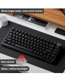 Ajazz геймърска механична клавиатура Gaming Mechanical Keyboard AK820 - Red Switches [Linear] (English US), Black, White Backlight