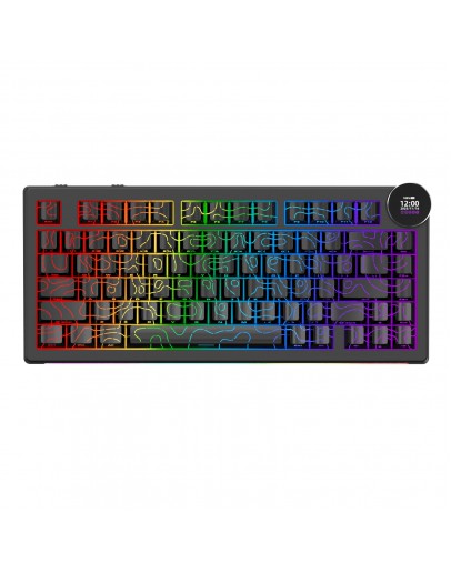 Ajazz геймърска механична клавиатура Wireless Gaming Mechanical Keyboard AK820 V2 PRO - White peach Switch [Linear] (English US), Black
