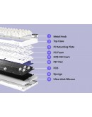 Ajazz геймърска механична клавиатура Wireless Gaming Mechanical Keyboard AK820 V2 PRO - White peach Switch [Linear] (English US), Black