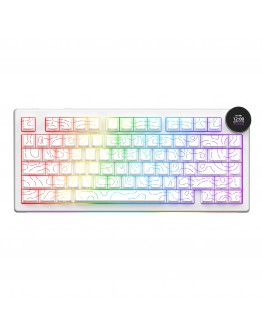 Ajazz геймърска механична клавиатура Wireless Gaming Mechanical Keyboard AK820 V2 PRO - White peach Switch [Linear] (English US), White