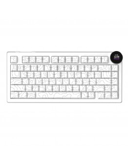 Ajazz геймърска механична клавиатура Wireless Gaming Mechanical Keyboard AK820 V2 PRO - White peach Switch [Linear] (English US), White