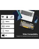 Ajazz геймърска механична клавиатура Wireless Gaming Mechanical Keyboard AK820 V2 PRO - White peach Switch [Linear] (English US), White