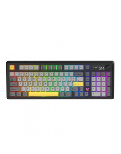 Ajazz геймърска механична клавиатура Wireless Gaming Mechanical Keyboard AK980 V2 - Gift Switch [Linear] (English US), Black, Gray