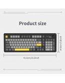 Ajazz геймърска механична клавиатура Wireless Gaming Mechanical Keyboard AK980 V2 - Gift Switch [Linear] (English US), Black, Gray