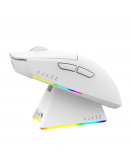 Ajazz професионална геймърска мишка AJ139 V2 MC - Wireless Gaming Mouse - 1K, Magnetic Charging Dock, White