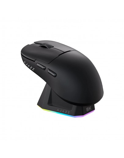 Ajazz професионална геймърска мишка AJ159 PRO - Wireless Gaming Mouse - 8K, Magnetic Charging Dock, Black