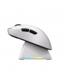 Ajazz професионална геймърска мишка AJ179 PRO - Wireless Gaming Mouse - 8K, Magnetic Charging Dock, White