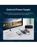 Orico хъб USB3.0 HUB 7 port with Power Adapter, On/Off buttons, Aluminium - AT2U3-7AB-EU-GY