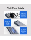 Orico хъб USB3.0 HUB 7 port with Power Adapter, On/Off buttons, Aluminium - AT2U3-7AB-EU-GY