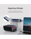 Orico хъб USB3.0 HUB 7 port with Power Adapter, On/Off buttons, Aluminium - AT2U3-7AB-EU-GY