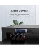 Orico хъб USB3.0 HUB 7 port with Power Adapter, On/Off buttons, Aluminium - AT2U3-7AB-EU-GY