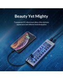 Orico хъб USB3.0 HUB 7 port with Power Adapter, On/Off buttons, Aluminium - AT2U3-7AB-EU-GY