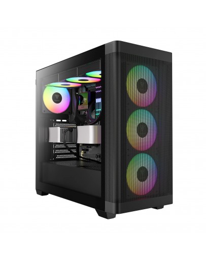 Gamdias кутия Case E-ATX - ATHENA M3 Black - USB-C, 4 x 120 mm A-RGB, Mesh, Tempered Glass