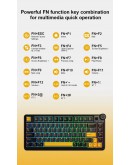 Aula геймърска механична клавиатура Wireless Gaming Mechanical Keyboard AU75 - Bloomfield Switch [Linear] (English US), Turmeric yellow