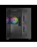 Gamdias кутия Case mATX - AURA GC10M v2 - 3 x 120 mm A-RGB, USB-C, Tempered Glass
