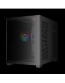 Gamdias кутия Case mATX - AURA GC10M v2 - 3 x 120 mm A-RGB, USB-C, Tempered Glass