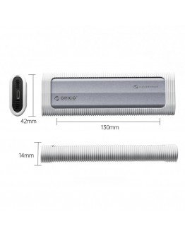 Orico външна кутия за диск Storage - Case - M.2 NVMe M-key 10 Gbps, Silicone Protective Case, USB-C/A - AXM2-G2-V1-GY