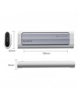 Orico външна кутия за диск Storage - Case - M.2 NVMe/SATA M/B key - USB3.1 Type-C/A, Silicone Protective Case, 10Gbps - AXM2S-G2-V1-GY-BP