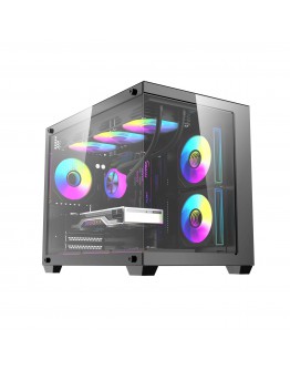 Darkflash кутия Case mATX - B275 PRO Black - 6 x 120 mm Infinity Mirror A-RGB