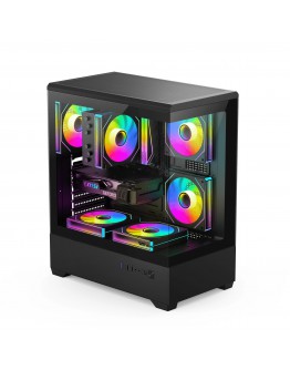 Aigo кутия Case ATX - C365 Black - 3 x 120 mm A-RGB fans included