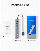 Orico хъб USB3.0 HUB 7 port Black - CL7U-U3-10-GY-BP