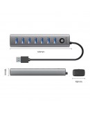 Orico хъб USB3.0 HUB 7 port Black - CL7U-U3-10-GY-BP