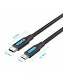 Vention Кабел USB 2.0 C M / Micro-B USB M 0.5m - COVBD