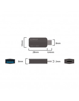 Orico адаптер Adpater OTG USB 3.1 Type C to Type A/F, Metal - CTA2-SV